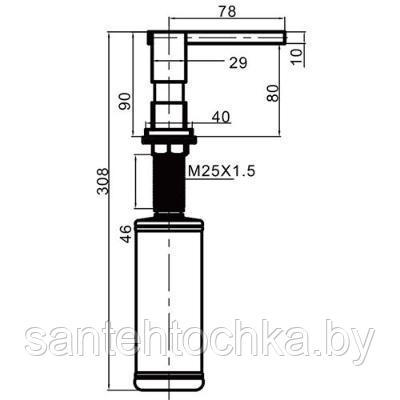 Дозатор врезной Gappo G404-1 черный - фото 3 - id-p183363874