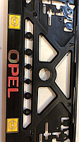 Рамка номера ОПЕЛЬ [OPEL] с объемными хромовыми буквами и цветными силиконовыми і эмблемами