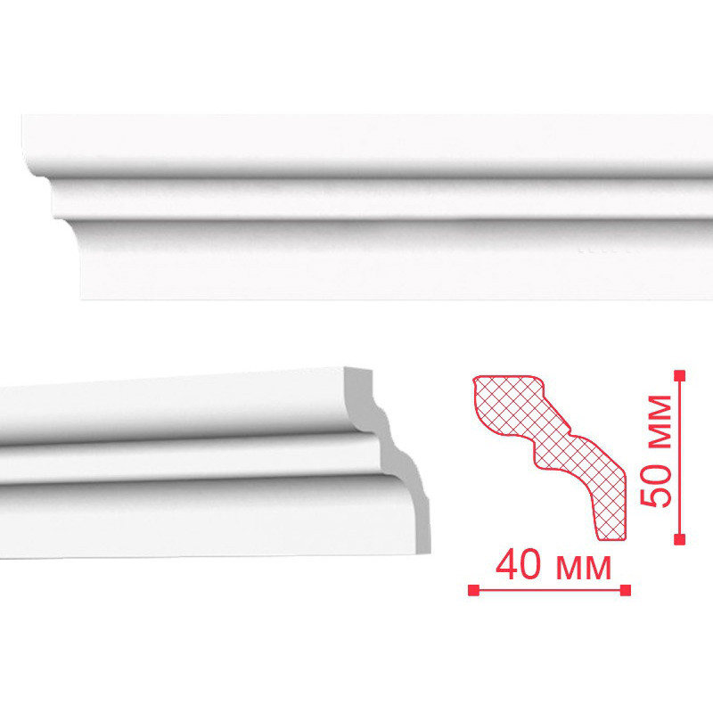 Потолочный плинтус Номастил D 50х40 мм, 2 метра - фото 1 - id-p183366386