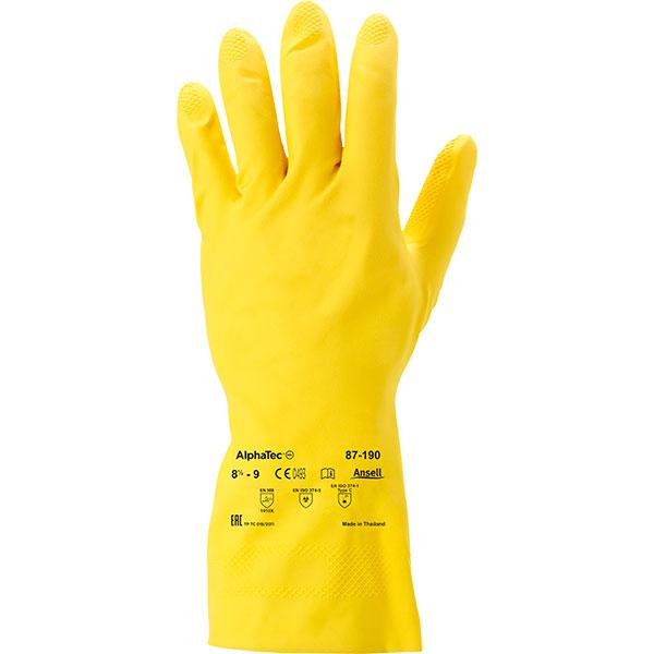 Перчатки AlphaTec 87-190 латексные желтые р-р 7 - фото 1 - id-p183367085