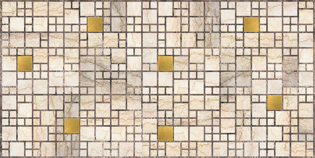 ПВХ-панель Мозаика Мрамор с золотом 955х480мм - фото 1 - id-p183367197