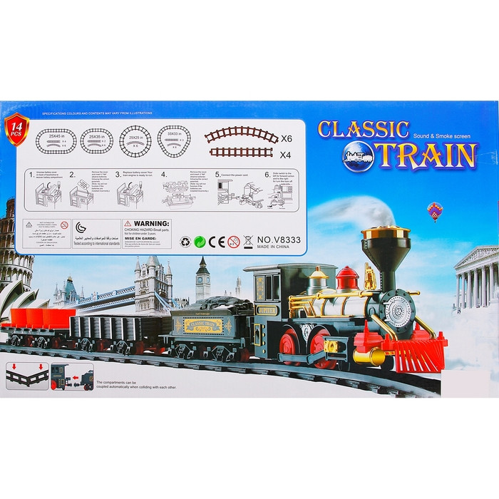Железная дорога "Классический грузовой поезд", с дымовыми эффектами, протяжённость пути 2,72 м - фото 3 - id-p183309061