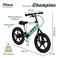 Беговел PITUSO Champion колеса EVA 14" Black-blue/Черно-голубой CB2021