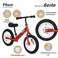 Беговел светящийся PITUSO Gesto колеса AIR 12" Red/Красный LY-H-01