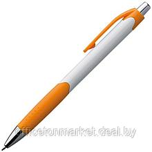 Ручка шариковая автоматическая "Mao", 0.5 мм, белый, оранжевый, стерж. синий