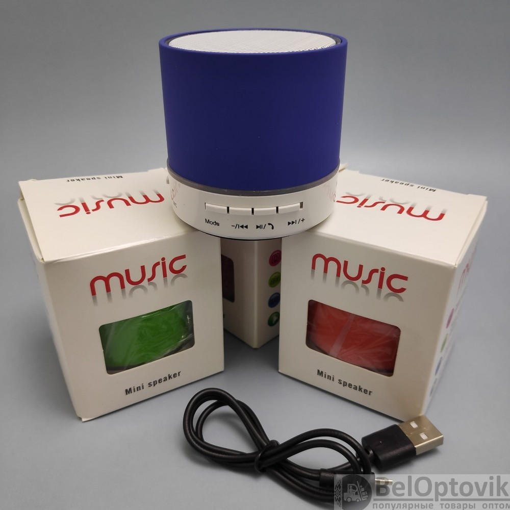 Портативная Bluetooth колонка со светодиодной подсветкой Mini speaker (TF-card, FM-radio) Зеленая - фото 3 - id-p182129898