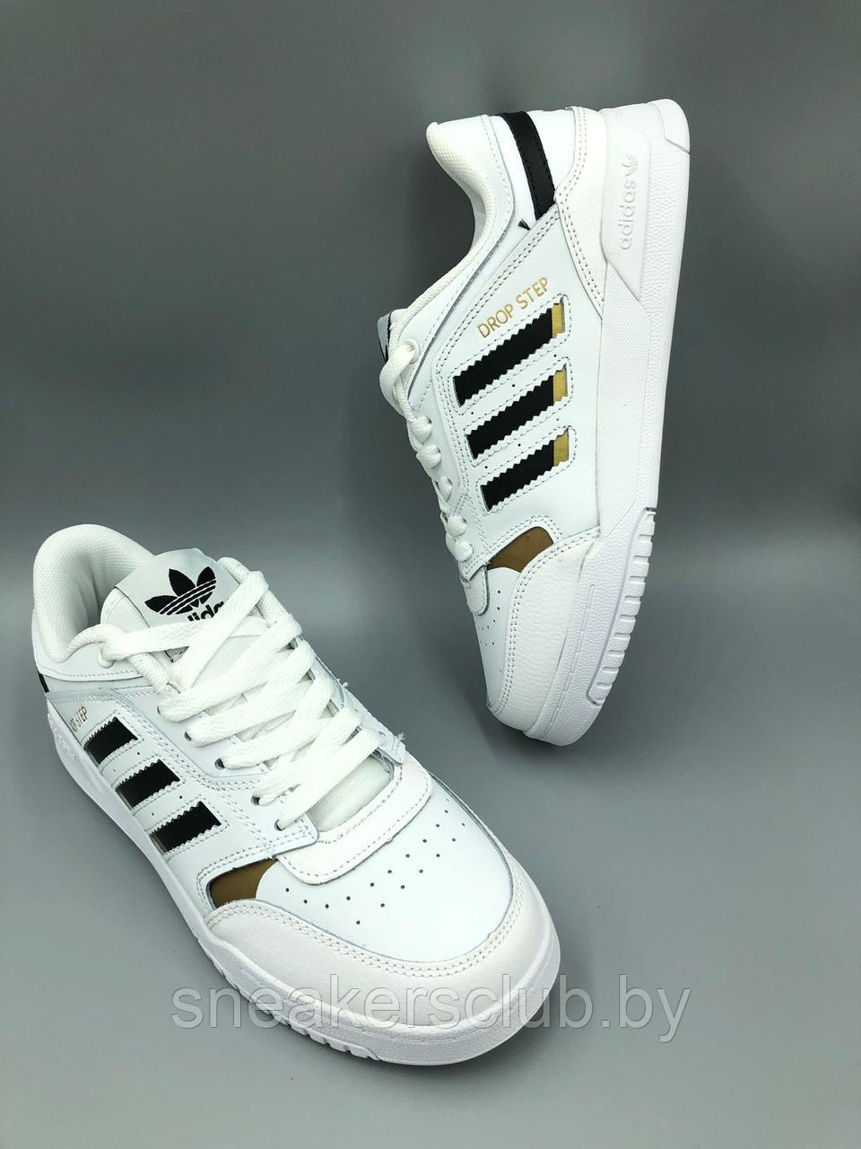 Кроссовки белые Adidas Drop Step женские / подростковые / демисезонные / повседневные - фото 3 - id-p183450115