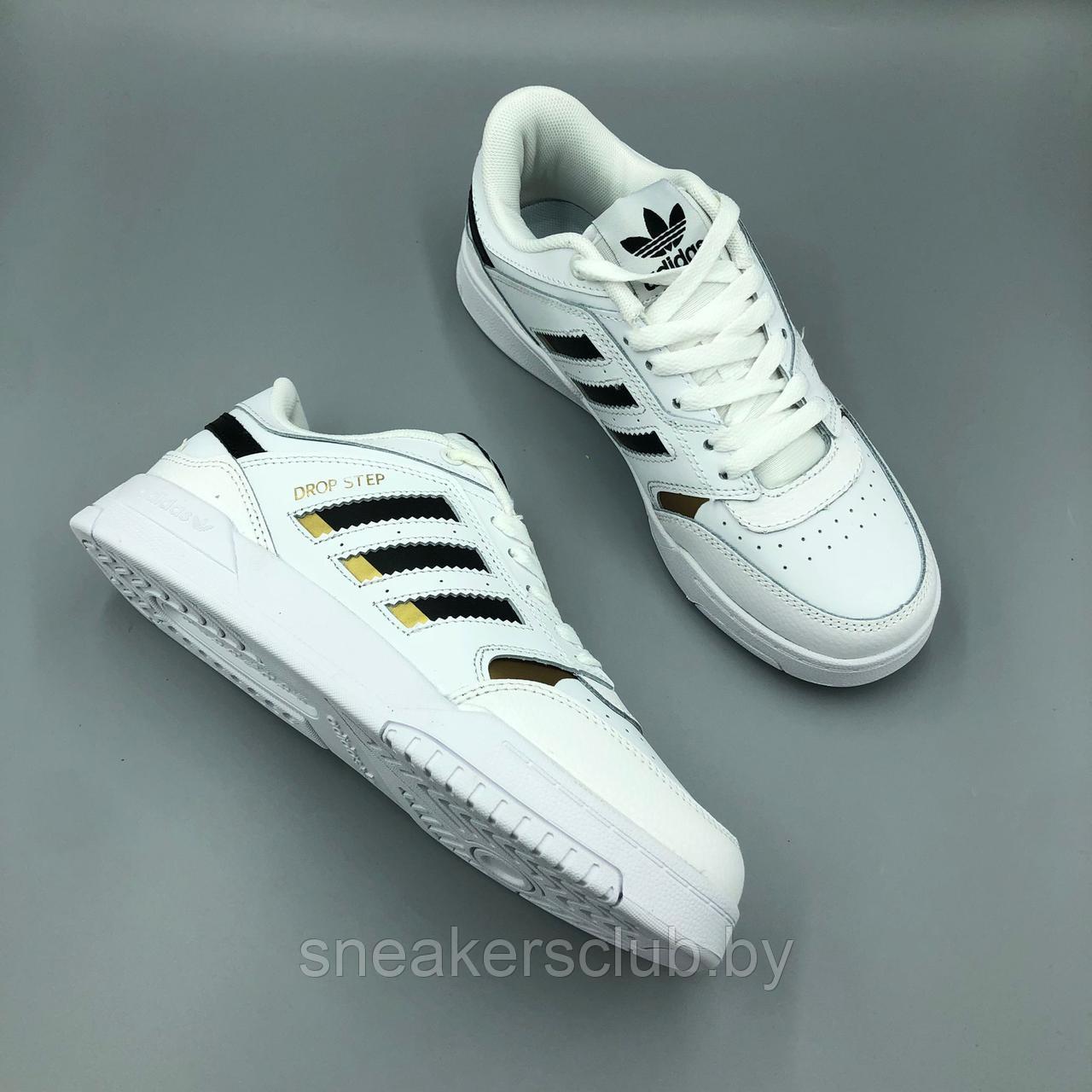 Кроссовки белые Adidas Drop Step женские / подростковые / демисезонные / повседневные - фото 4 - id-p183450115