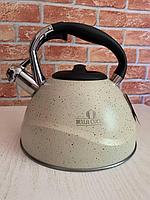 Чайник со свистком 3л (бежевый) BELLA CUCINA BC-1012, фото 2