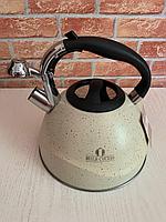 Чайник со свистком 3л (бежевый) BELLA CUCINA BC-1012, фото 5