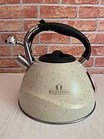 Чайник со свистком 3л (бежевый) BELLA CUCINA BC-1012, фото 6