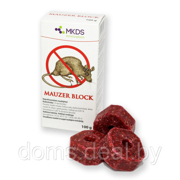 Крысиный яд. Родентицид для борьбы с грызунами Mauzer Block MKDS Mauzer Block - фото 2 - id-p183456871