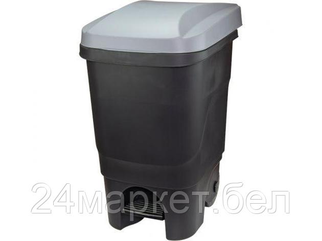 Контейнер для мусора 60л с педалью (серая крышка) (IDEA), фото 2