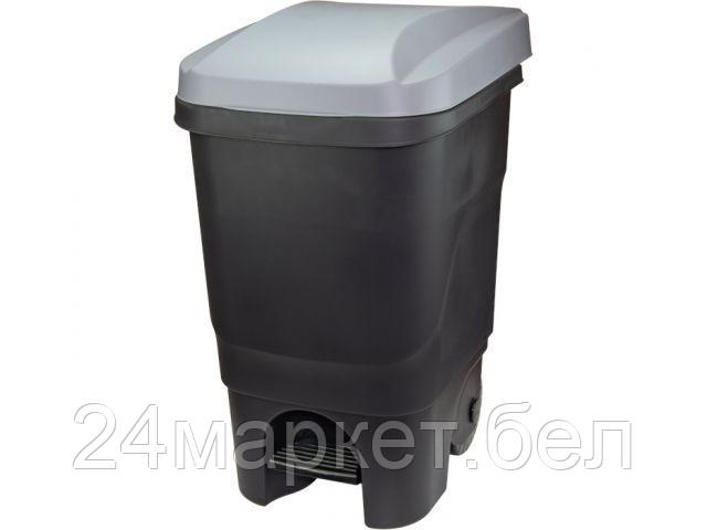 Контейнер для мусора 60л с педалью (серая крышка) (IDEA) - фото 1 - id-p183462158