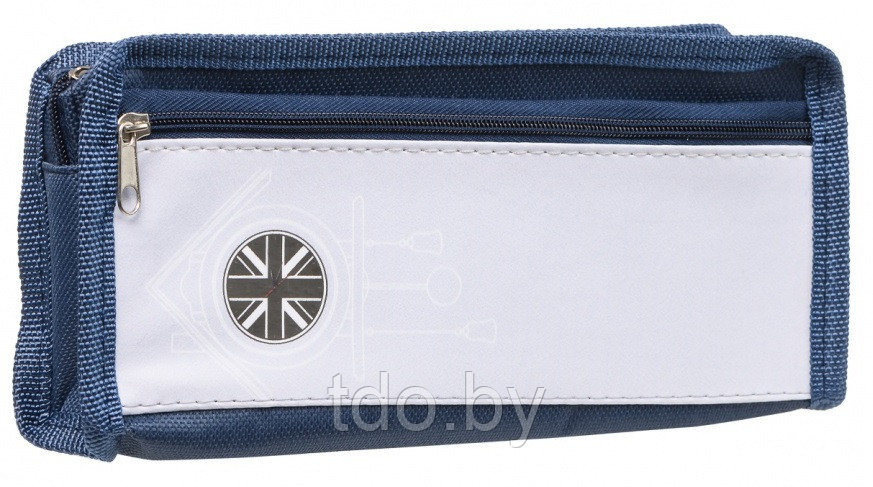 Пенал-косметичка: "ЧАСЫ" синий/серый; материал-плотная ткань, размер 21*9,5*4 см.
