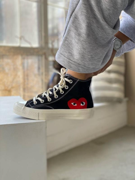 Кеды Converse X Comme des Garcons Play чёрные высокие - фото 4 - id-p183497284