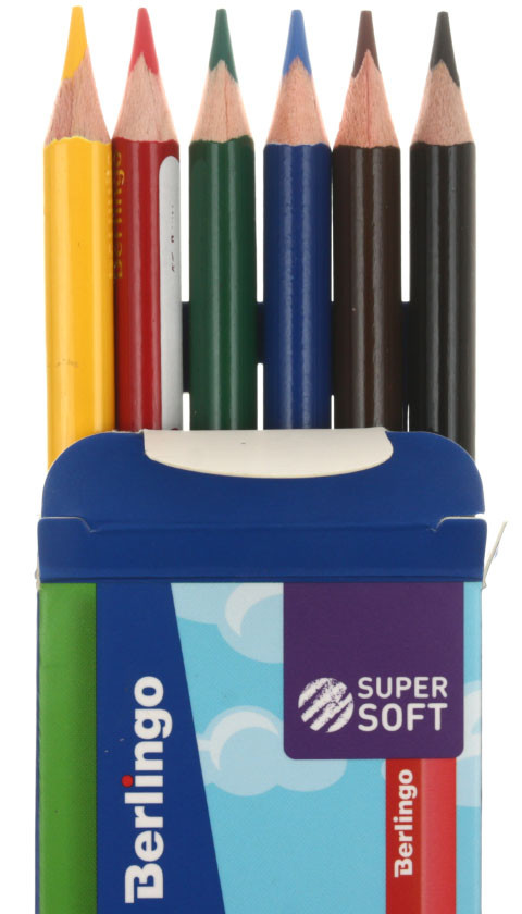 Карандаши цветные Berlingo SuperSoft «Жил-был кот» 6 цветов, длина 175 мм - фото 1 - id-p183157120