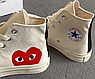 Кеды Converse X Comme des Garcons Play белые высокие, фото 3