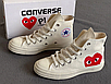 Кеды Converse X Comme des Garcons Play белые высокие, фото 2