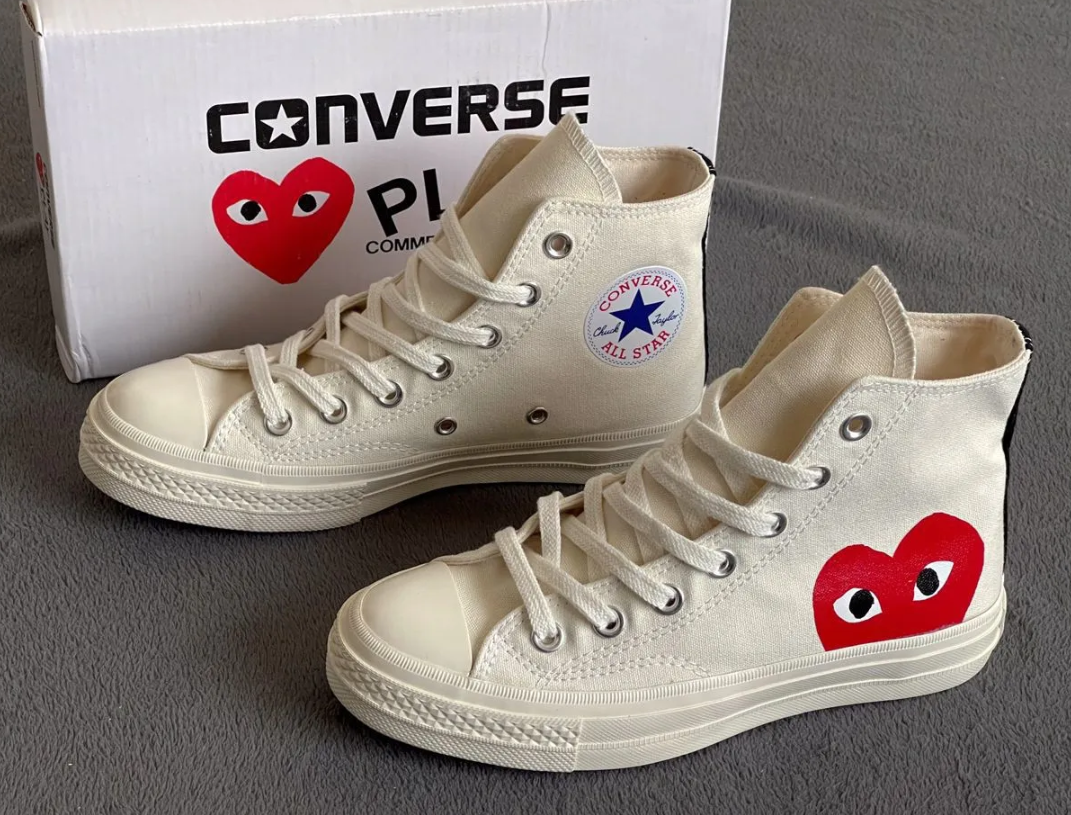 Кеды Converse X Comme des Garcons Play белые высокие - фото 2 - id-p183498651