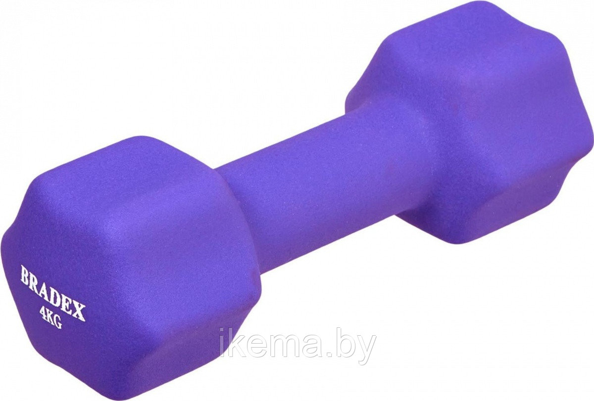 Гантель неопреновая, 4 кг, фиолетовая - фото 1 - id-p183501400