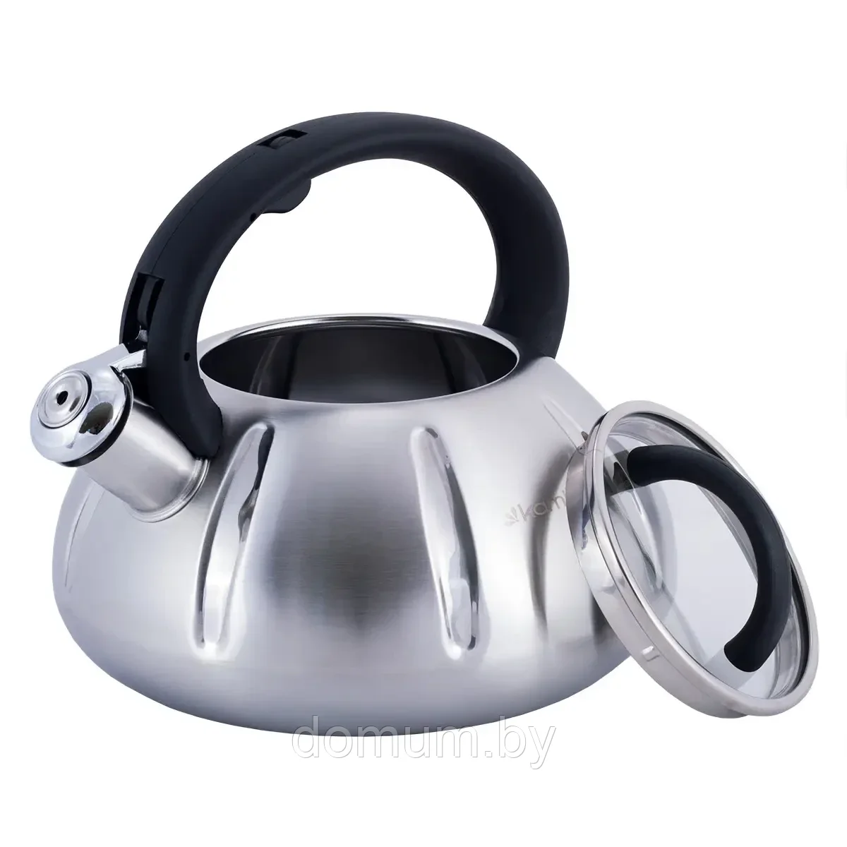 Чайник со свистком Kamille 3л нержавеющая сталь для индукции KM-0671A - фото 3 - id-p183502800