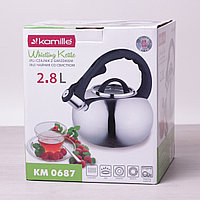 Чайник со свистком Kamille 2.8л нержавеющая сталь для индукции KM-0687, фото 5