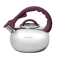 Чайник со свистком Kamille 2.8л нержавеющая сталь для индукции KM-0687A (фиолетовый), фото 3