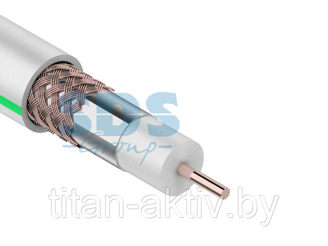 Кабель SAT 703 B, Cu/Al/Cu (64 %) 75 Ом (бухта 100 м) белый PROconnect (Телевизионный для спутниково