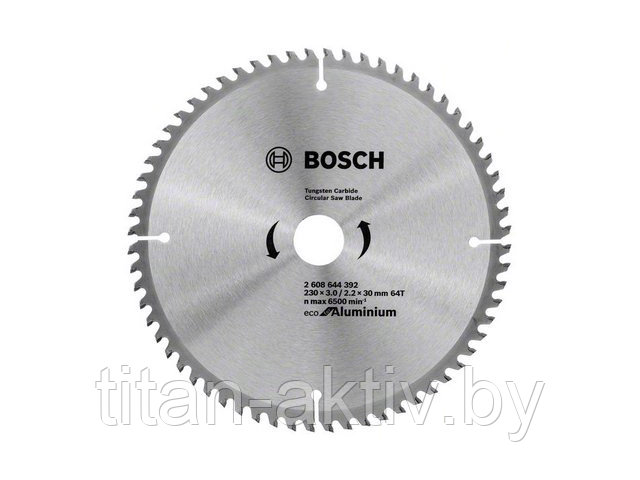 Диск пильный 230х30 мм 64 зуб. универсальный MULTIMATERIAL ECO BOSCH ( твердоспл. зуб)