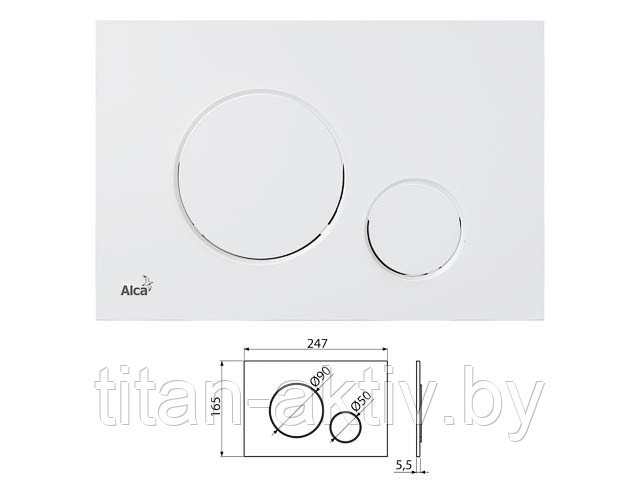Кнопка управления для систем инсталляции (бело-матовая), Alcaplast
