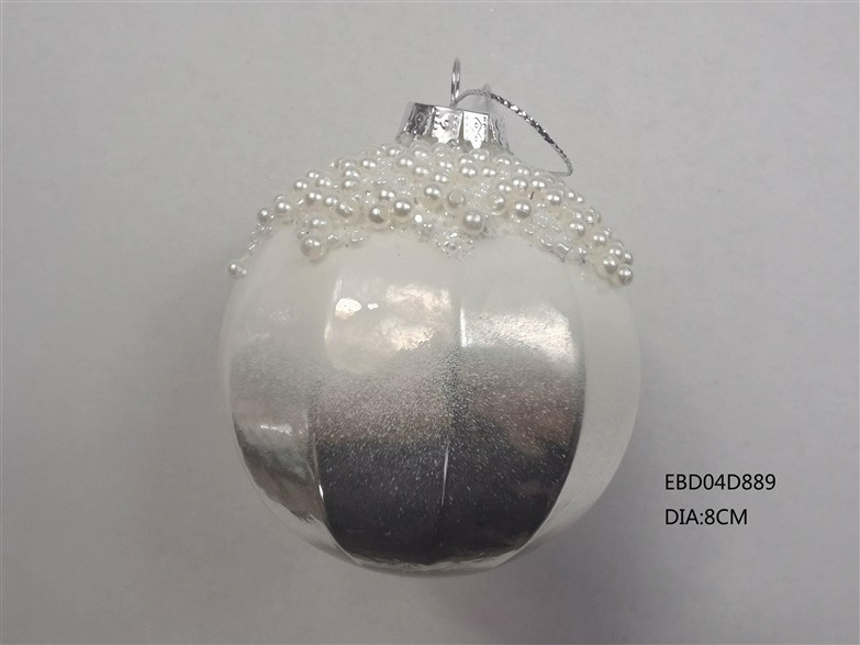 Набор шаров 8см (4шт), серебро, стекло, арт. EBD04D889/EBD04D894 - фото 1 - id-p183525890