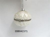 Набор шаров 8см (2шт), белый, стекло, арт. EBB041571