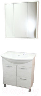 Шкаф с зеркалом для ванной СанитаМебель  Прованс 101.750