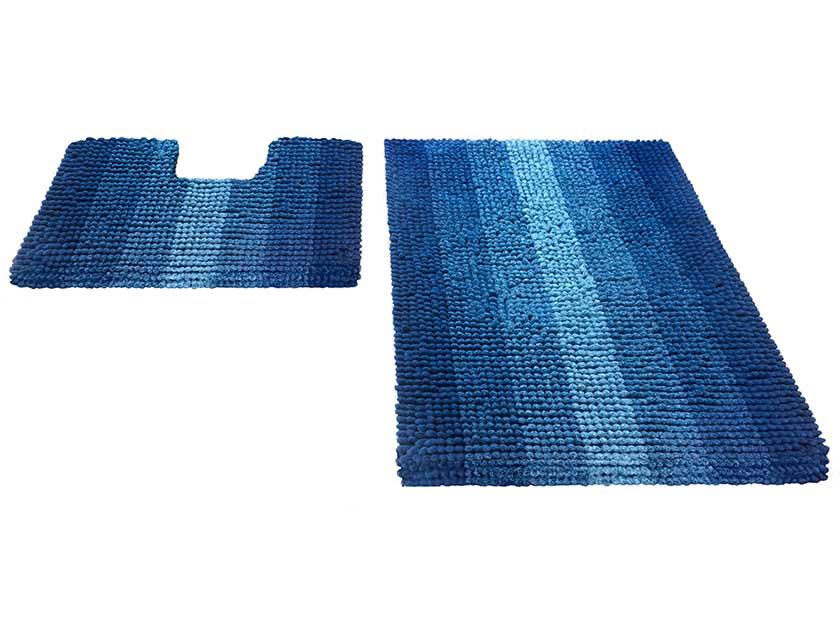 Набор ковриков для ванной MULTIMAKARON 868070, 60х90 см, 60х50 см, синий - фото 1 - id-p183526150