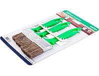 Набор кистей Акор Для работ по дереву (Кисти 25х10,35х10,50х12), зеленая ручка