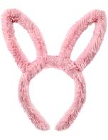 Ободок карнавальный Зайчик, 24х23,5х0,6см, розовый, полипропилен, арт.80965