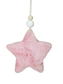 Новогоднее украшение Розовая звездочка из меха, 9x2x9см, арт.82619