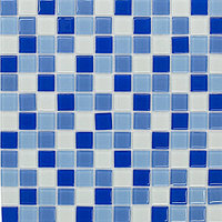 Мозаика стеклянная на сетке BLUE C049 300x300