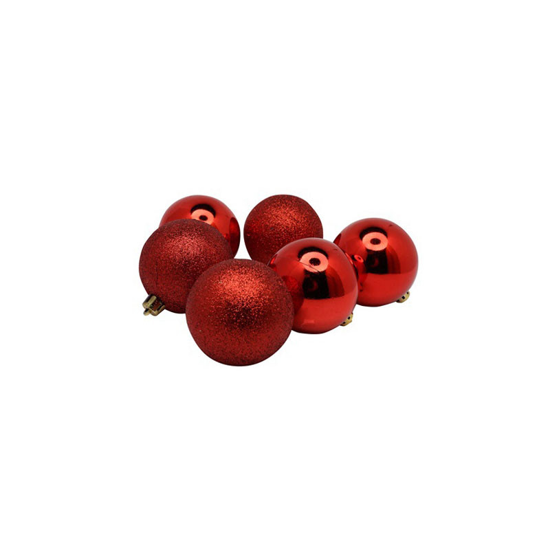 Набор шаров, 6 шт, 6 см, красный, N3/6006AY-RED - фото 1 - id-p183521617