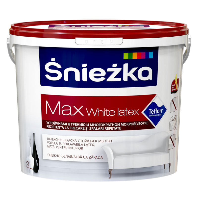Краска Sniezka Макс белая 3л - фото 1 - id-p183528508