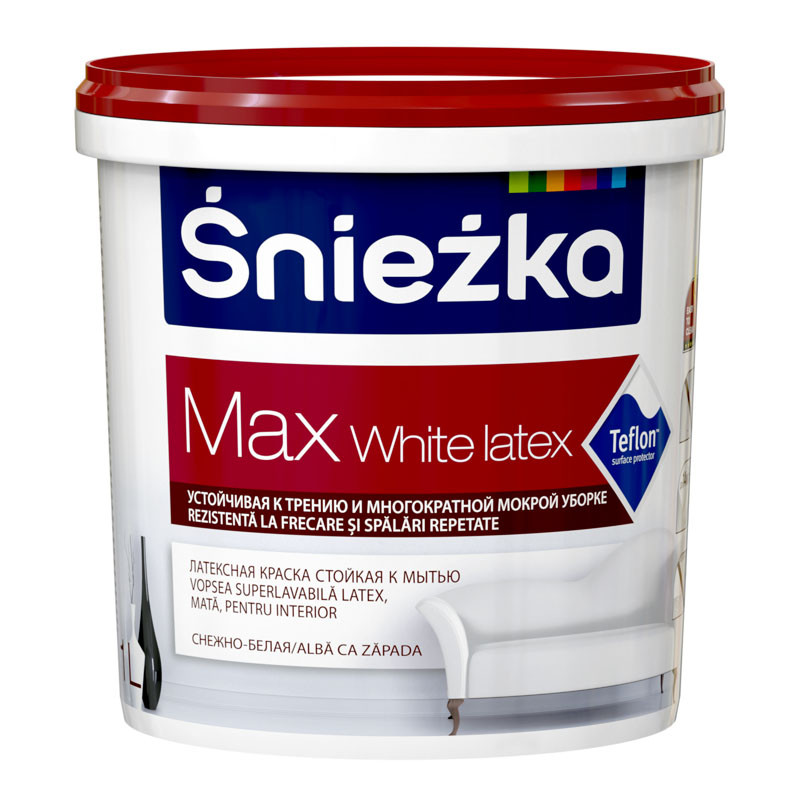 Краска Sniezka Макс белая 1л - фото 1 - id-p183528509