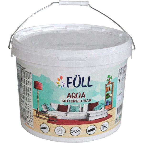 Краска Full Aqua интерьерная (2.5л, белый матовый) - фото 1 - id-p183528519