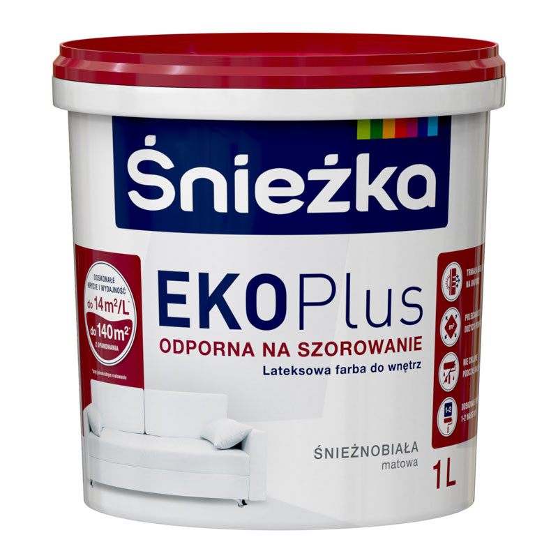 Краска EKO plus 1л SNIEZKA - фото 1 - id-p183528526