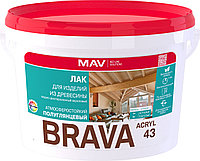 Лак BRAVA ACRYL 43 для изделий из древесины (ВД-АК-1043) полуглянцевый 3л (2,7кг)