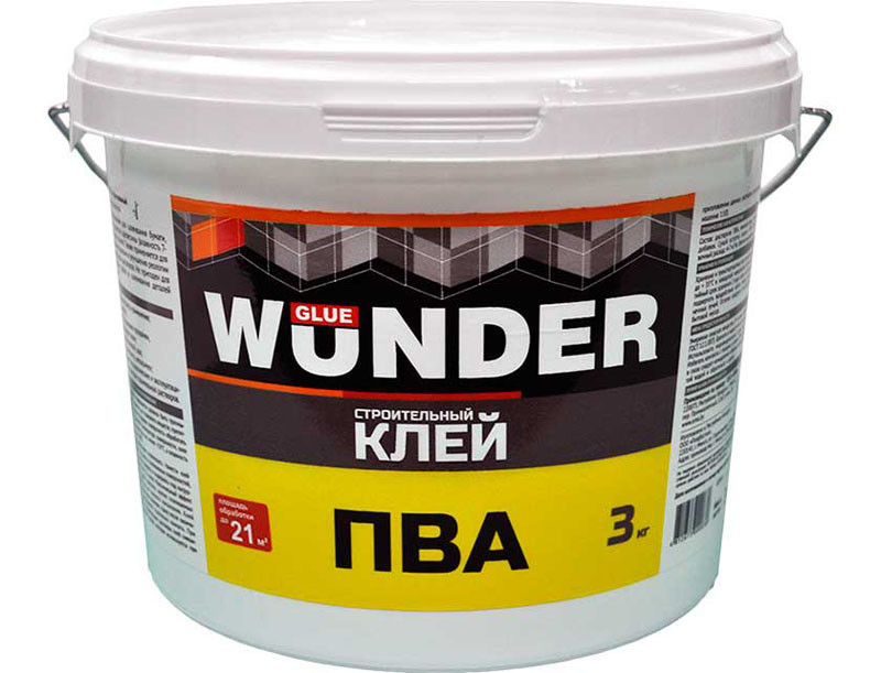 Клей ПВА строительный WUNDER, 3 кг - фото 1 - id-p183530197