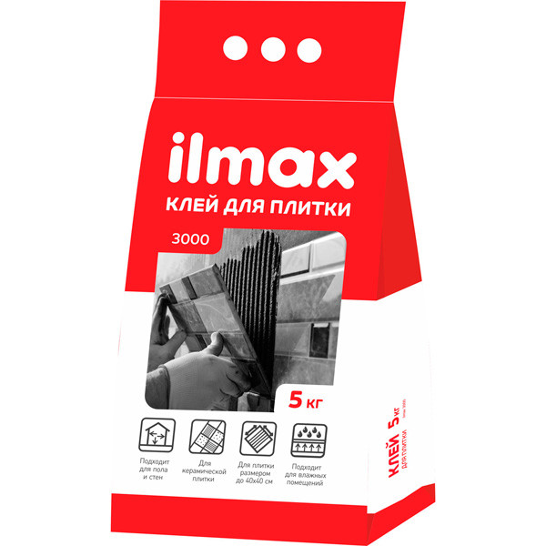 Клей для плитки Ilmax 3000 5 кг - фото 1 - id-p183530270