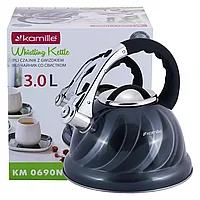 Чайник Kamille 3л из нержавеющей стали со свистком KM-0690N (3 расцветки), фото 4