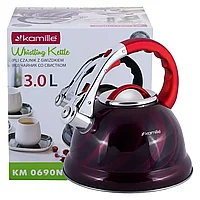 Чайник Kamille 3л из нержавеющей стали со свистком KM-0690N (3 расцветки), фото 5