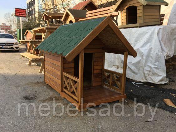 Будка для собаки деревянная "ШарикоFF №1 XL" с террасой утепленная - фото 1 - id-p183547534